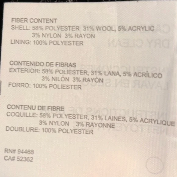 ESPRIT wool blend button down with hood Size M - Picture 8 of 9